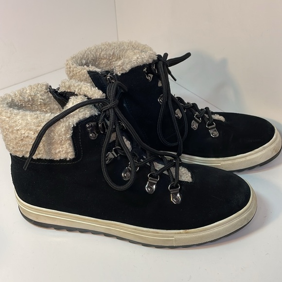 Blondo Shylo Black Suede Waterproof High-Top Lace-Up Sneaker/Booties Women 9 - Picture 5 of 12